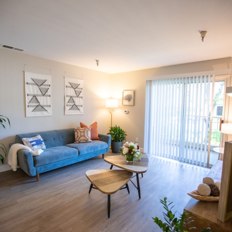 Bright and inviting living space, perfect for relaxation and community gatherings, with cozy decor.