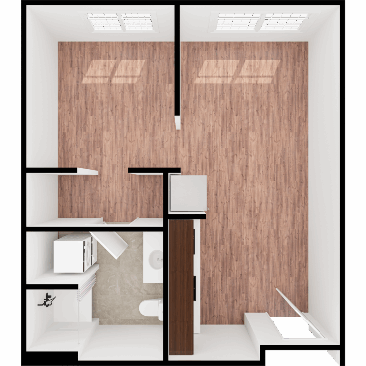 A spacious, inviting layout with natural light, perfect for comfort and community living.