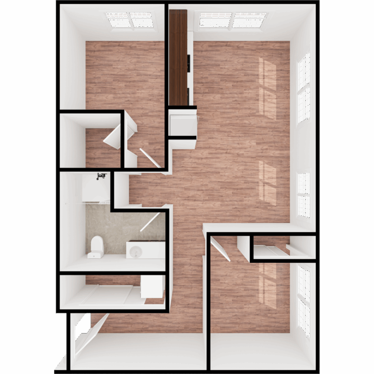 A bright and spacious apartment layout, designed for comfort and community living.