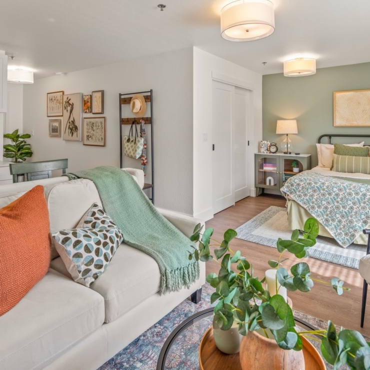 A welcoming living space, blending comfort and style, perfect for community and relaxation.