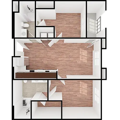 A welcoming floor plan showcases a spacious layout, promoting comfort and community living.