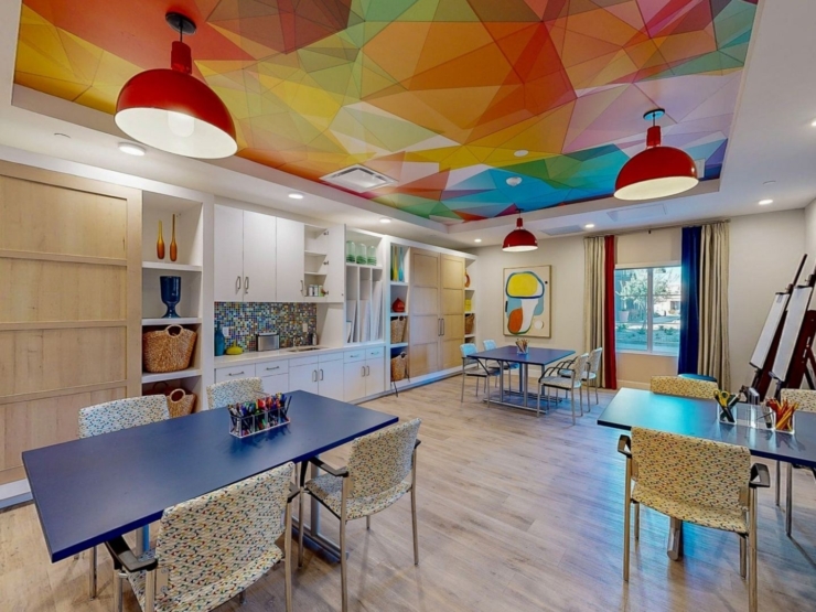 Bright, inviting space with colorful decor, perfect for community activities and creative gatherings.