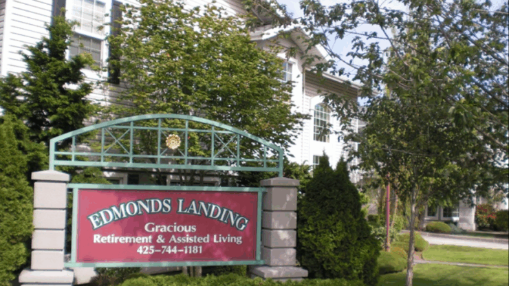 Welcoming entrance to Edmonds Landing, where community and comfort come together beautifully.