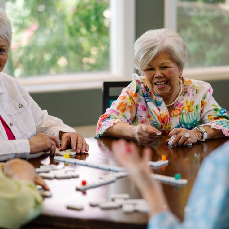 A lively gathering of friends enjoying a game, laughter, and connection in a bright, welcoming space.