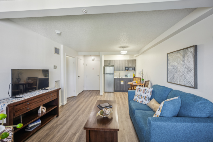 Bright, inviting living space fosters a sense of community and comfort, perfect for residents.