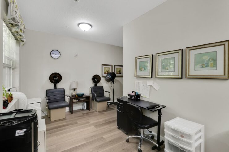 A welcoming space featuring comfortable seating, art, and a friendly atmosphere for community gatherings.