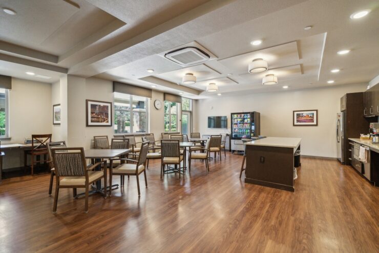 Bright and inviting communal space, perfect for gatherings and shared moments among residents.