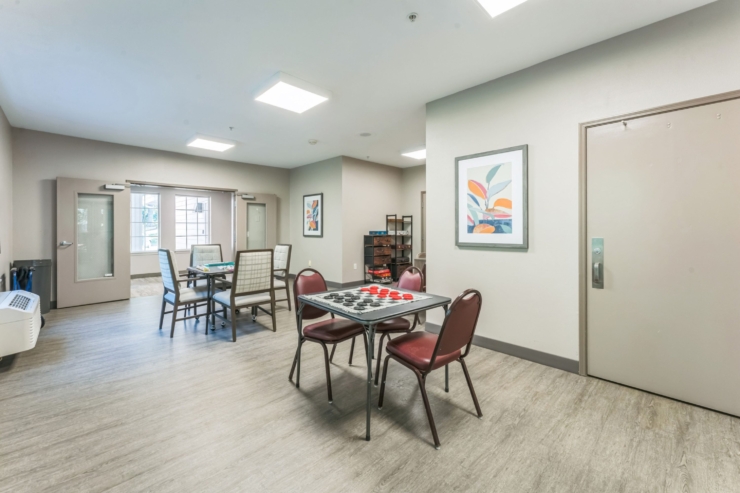 Bright and inviting, this communal space fosters engagement and warmth among residents.