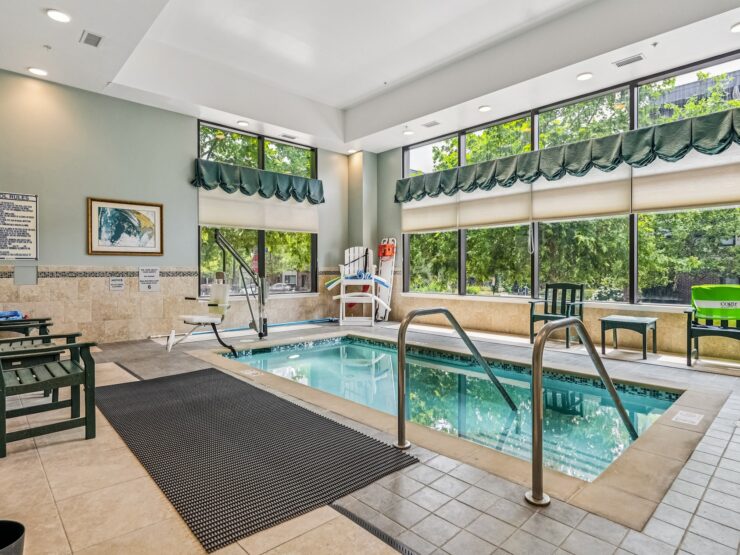 Bright and inviting, this serene pool area offers a perfect setting for relaxation and community gatherings.
