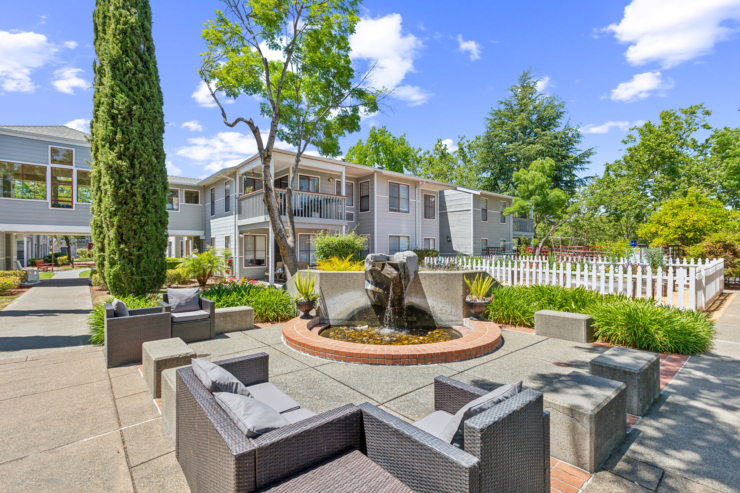 Outdoor sitting area.