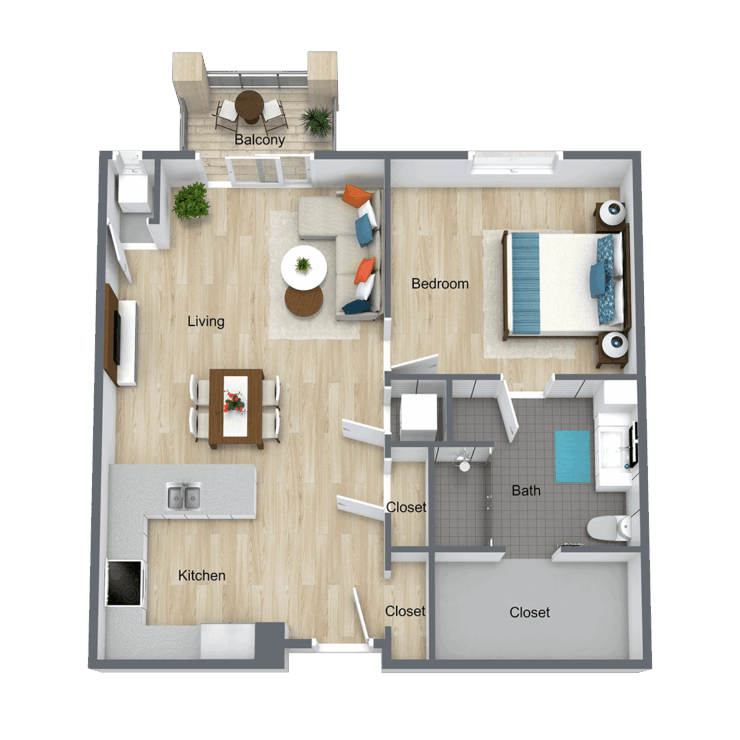 A welcoming, spacious layout with warm wood floors, perfect for comfort and community living.