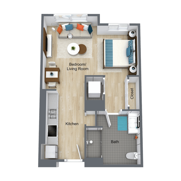 A bright, inviting space with an open layout, ideal for a warm community atmosphere and comfortable living.