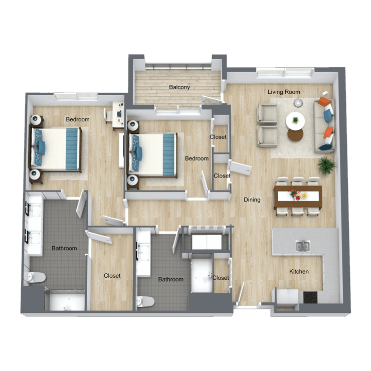 Spacious layout featuring bright communal areas, fostering connection and comfort. Perfect for shared moments.