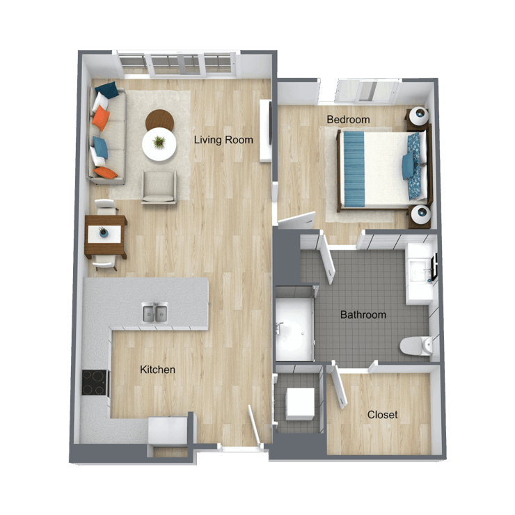 A spacious, well-lit layout promoting community and comfort, inviting residents to feel at home.