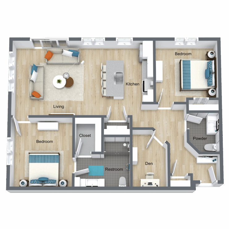 Bright and inviting layout featuring open spaces, designed for comfort and community living.