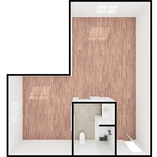 A bright, spacious room with warm wood floors, inviting natural light, and a welcoming atmosphere.