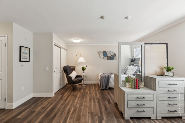 Bright, inviting space with warm decor, promoting comfort and a sense of community.