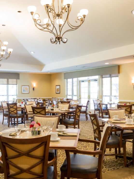 Bright and inviting dining area, perfect for shared meals and community gatherings.