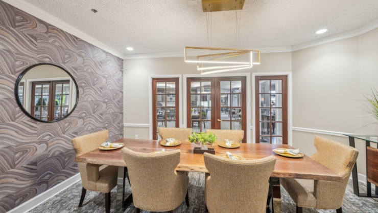 A welcoming dining area with warm lighting, inviting furniture, and a sense of community.