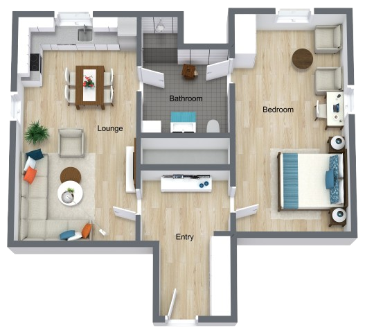 A cozy, well-designed living space that fosters comfort and community for residents.