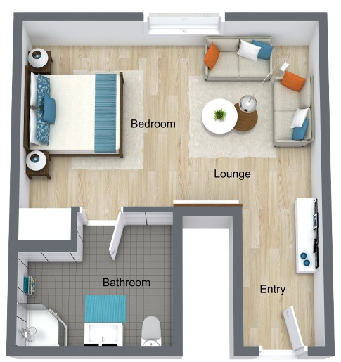 Bright and inviting layout promotes comfort, with ample space for personal touches and community warmth.