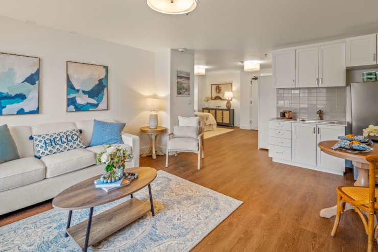 A cozy, inviting living space with warm tones, perfect for fostering community and comfort.