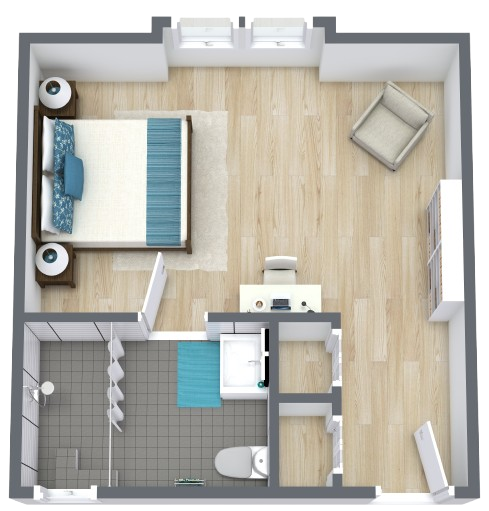Bright, open space with warm wood floors, inviting comfort for a vibrant community atmosphere.