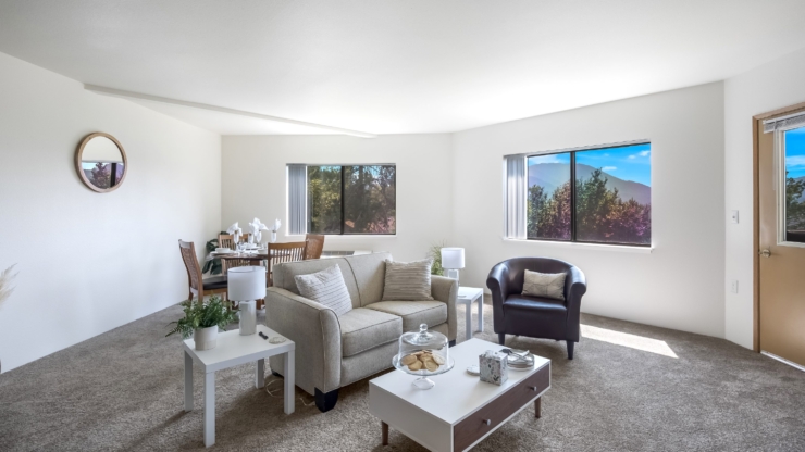 A cozy living space filled with natural light, inviting comfort, and a sense of community.