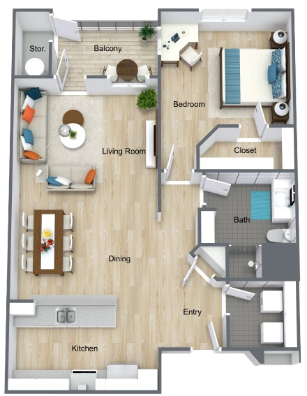 A thoughtfully designed layout promoting comfort, community, and ease of living for residents.