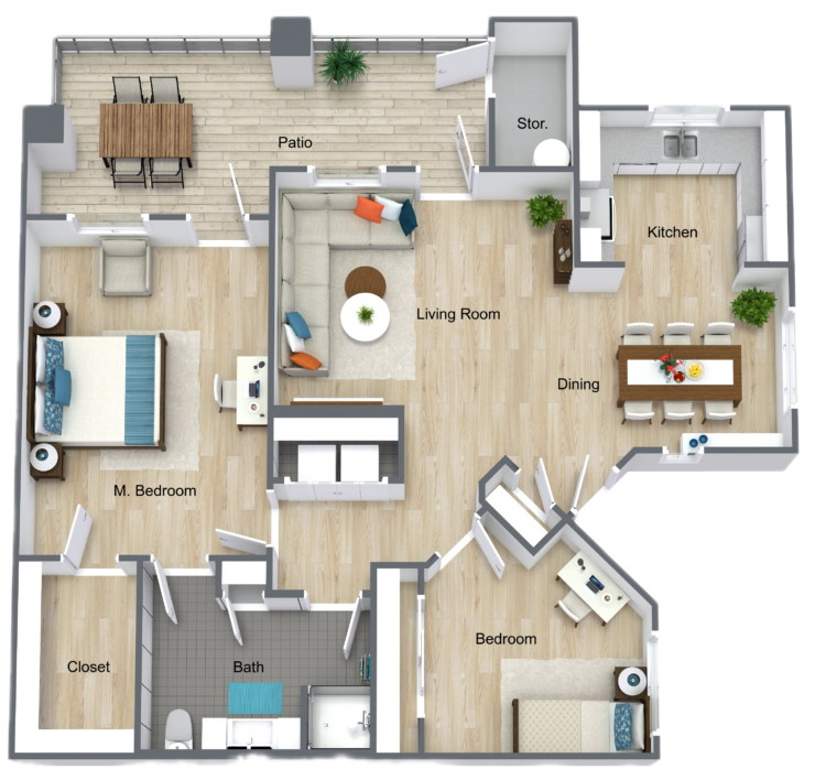 A welcoming floor plan showcasing cozy living spaces, perfect for community and comfort.