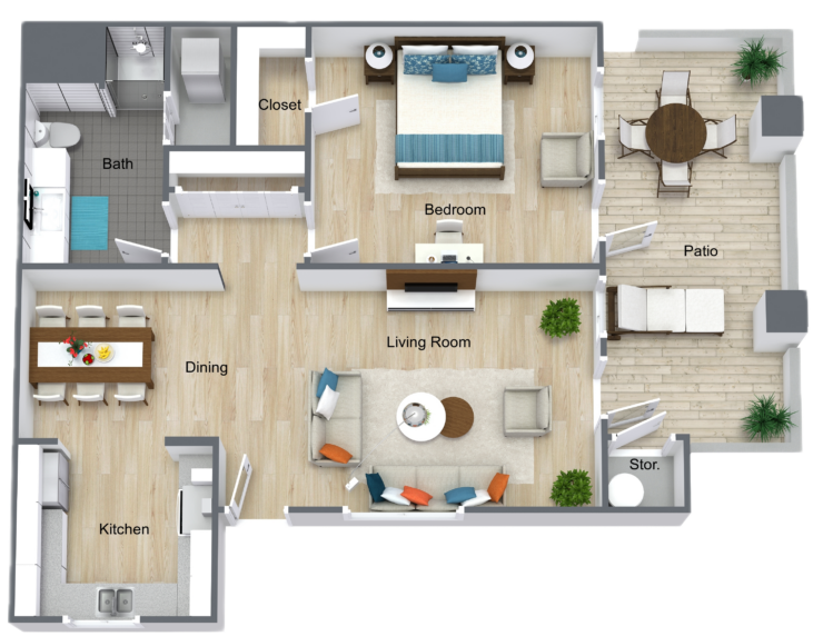 This inviting floor plan features spacious living areas and a lovely patio for relaxation and community gatherings.