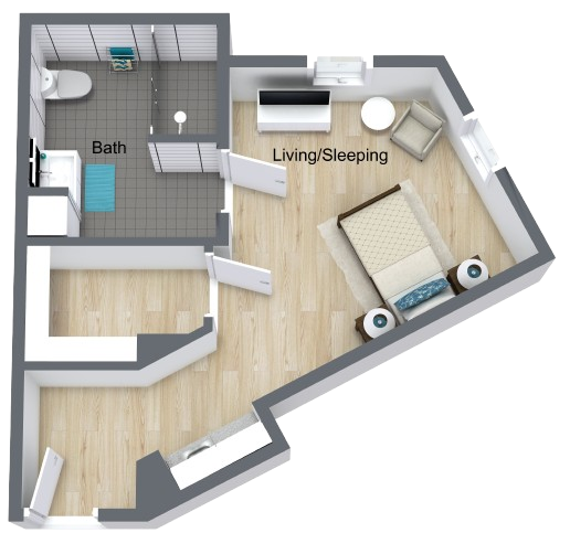 A welcoming living space featuring a bright, open layout with modern amenities for comfort and community.