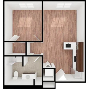 A cozy, inviting layout featuring bright spaces that foster comfort and community.