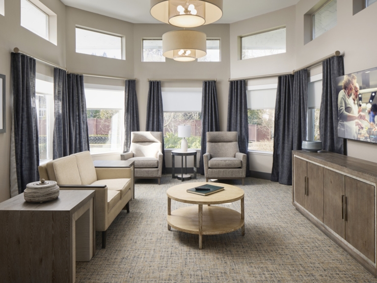Bright, inviting space with comfortable seating, perfect for community gatherings and relaxation.