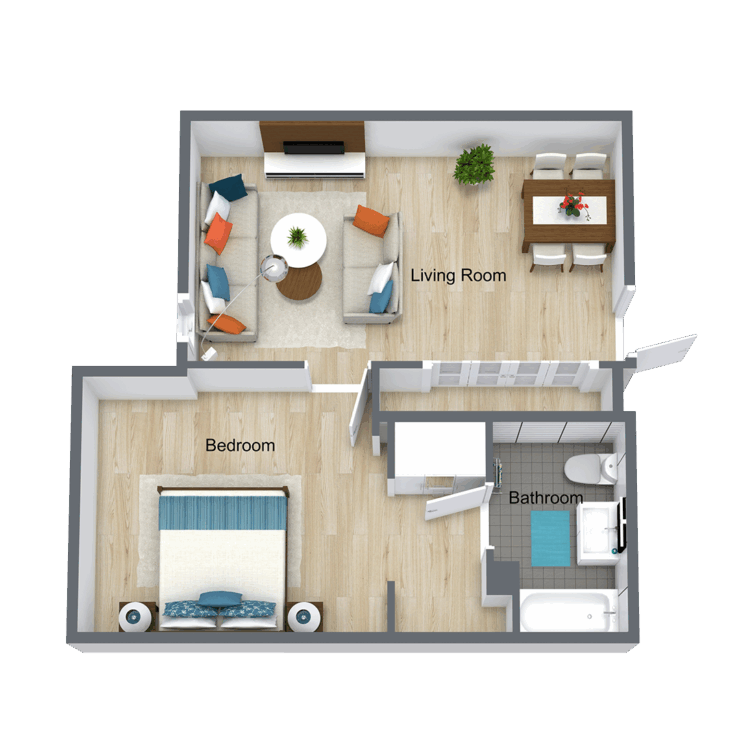 A cozy floor plan showcasing spacious living areas, perfect for comfort and community connections.