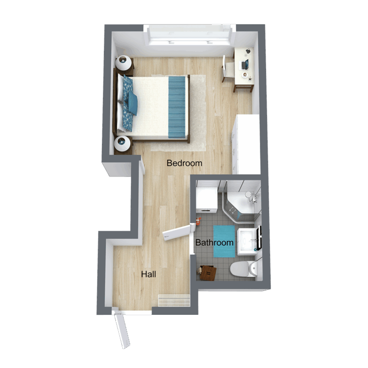 A warm, inviting layout promotes community and comfort, ideal for relaxed gatherings and companionship.