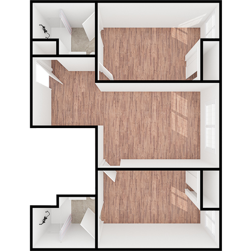 A welcoming floor plan features spacious rooms filled with natural light, perfect for fostering community and comfort in a retirement home.