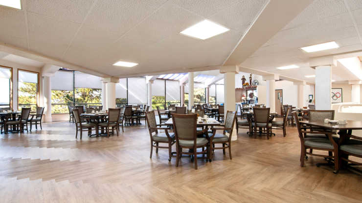 Bright and inviting dining area, fostering warmth and community for shared meals and connections.