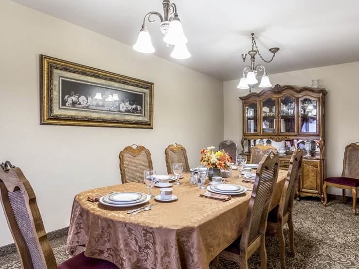 An inviting dining area with elegant decor, perfect for nurturing community and connection.