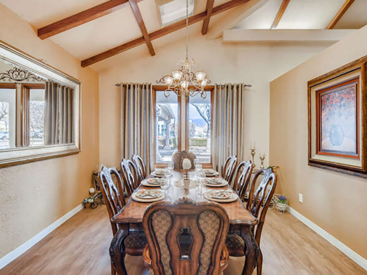 An inviting dining space, perfect for shared meals and warm conversations among residents.