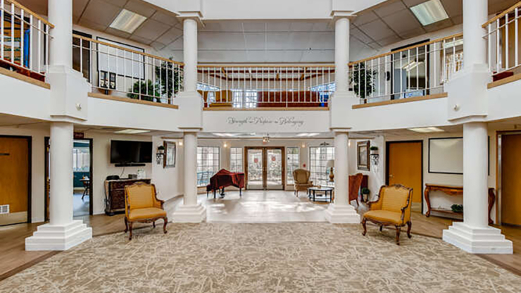Bright and inviting common area, featuring cozy seating and natural light, perfect for community gatherings.