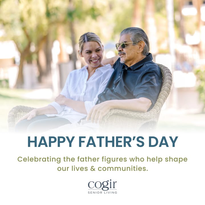 Happy Father’s Day to the dads, granddads, and father figures who’ve shared wisdom, strength, and love across generations. 💙 At Cogir Senior Living, we’re grateful to celebrate the incredible men who make our community feel like family.