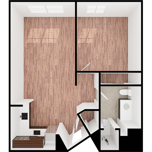 A bright, inviting space designed for comfort and community, featuring ample natural light and functional areas.