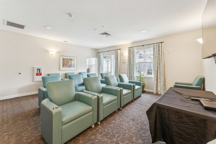 A welcoming lounge with comfortable seating, inviting natural light, and a warm, community atmosphere.