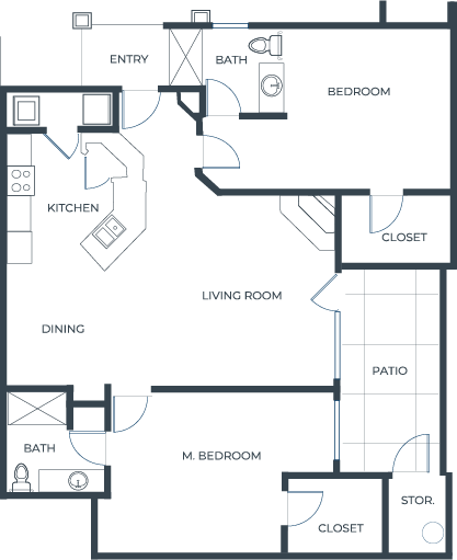 A warm, inviting layout featuring cozy living spaces, perfect for community and comfort.