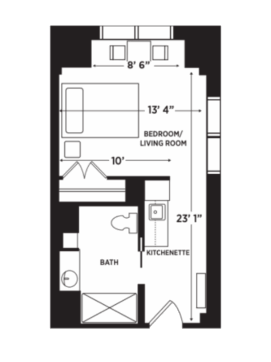 A thoughtfully designed floor plan, promoting comfort and community living for residents.