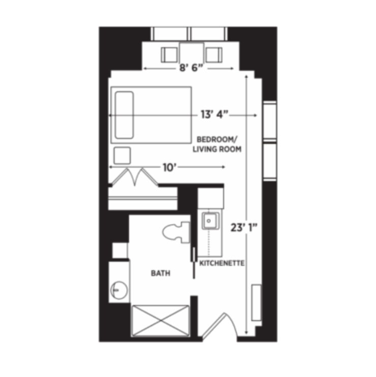 A thoughtfully designed floor plan, promoting comfort and community living for residents.