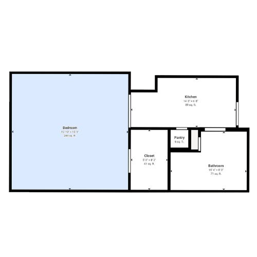 one bedroom one bathroom floorplan