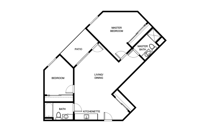 This inviting floor plan features spacious living areas and a charming patio for relaxation and community gatherings.
