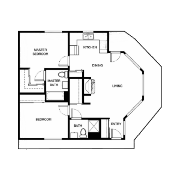 A thoughtfully designed floor plan fostering comfort and community in a welcoming retirement home.